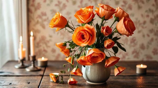 Les meilleures idées de bouquets de roses oranges pour mamie